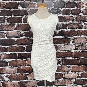 Sea New York Dress Cream Crochet Lace Ruched Size 4